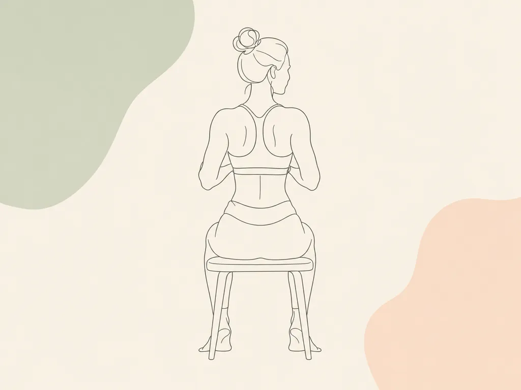 Ściąganie łopatek — ilustracja ćwiczenia, siedzenie lub stanie